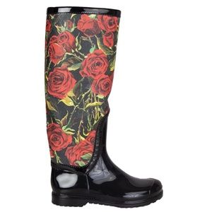 New Dolce & Gabbana Rose Rain Boots Wellies
